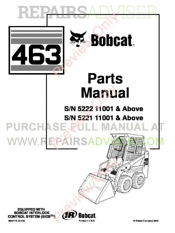 Bobcat 463 Parts Manual Download